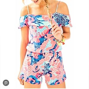 Lilly Pulitzer Klea Off the Shoulder romper Small